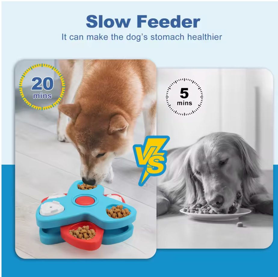2-Layer Spinning Dog Puzzle Toy โ IQ Training