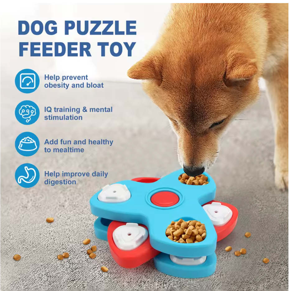 2-Layer Spinning Dog Puzzle Toy – IQ Training
