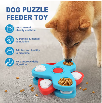 2-Layer Spinning Dog Puzzle Toy – IQ Training